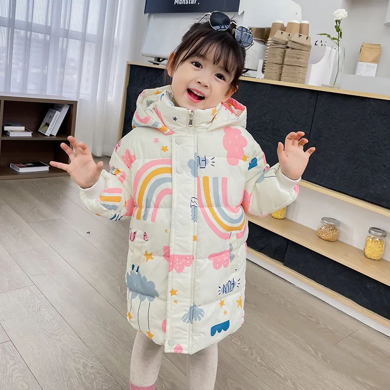 

New Boys Down Cotton Jacket Winter Warm Outerwear Coats Children toddler girl Clothes Hooded Windbreaker clothing Kids 2-7 Years