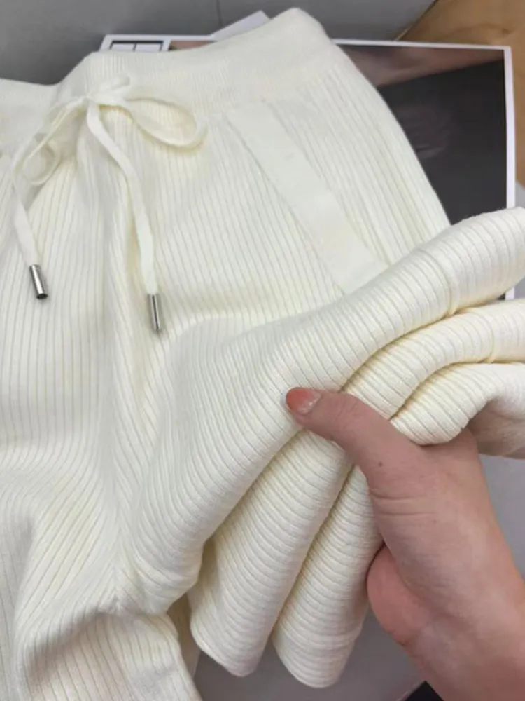 Pantalons décontractés amples femmes jambe droite Dstring couleur Pure Design automne nouveau Sle Faionable Simple pantalons longs