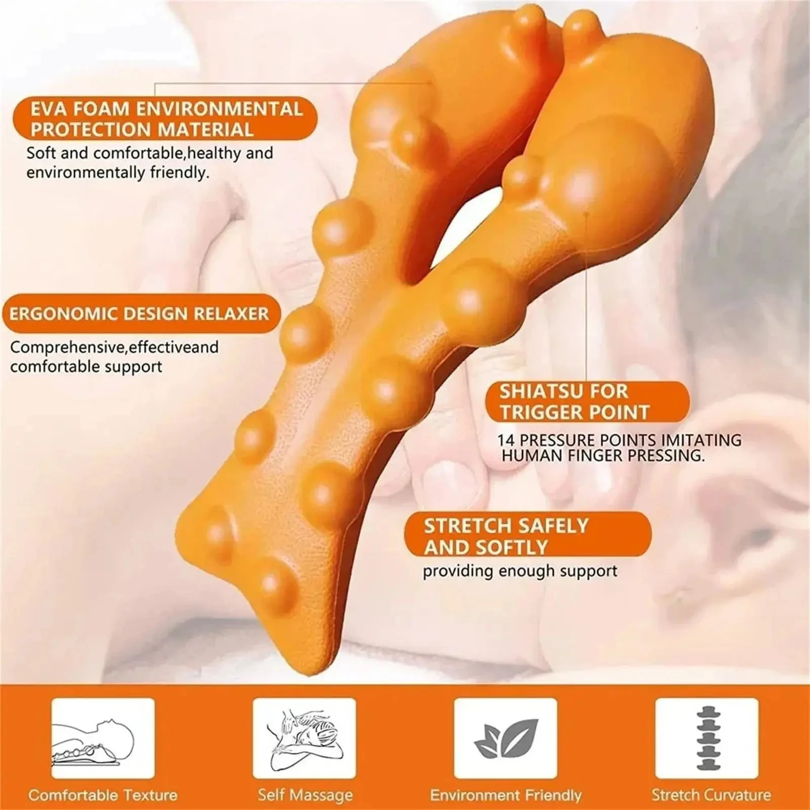 Halswirbelsäulen-Traktionsgerät Nackenstrecker Massagegerät für Nacken und Schulter, Triggerpunkt-Massagegerät, Nackenstützvorrichtung