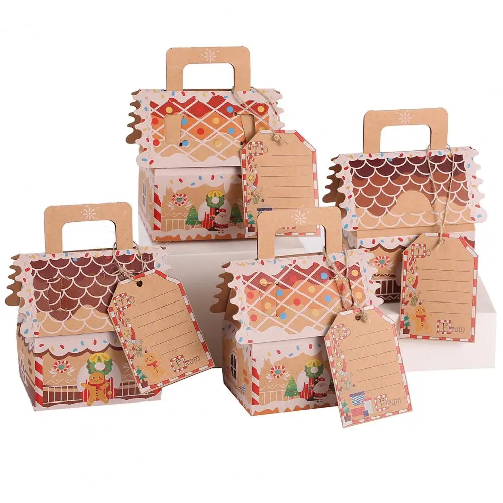 

Holiday Snack Box Muffin Gift Box Exquisite House-shaped Christmas Gift Box Festive Candy Cookie Container for Party Decorations