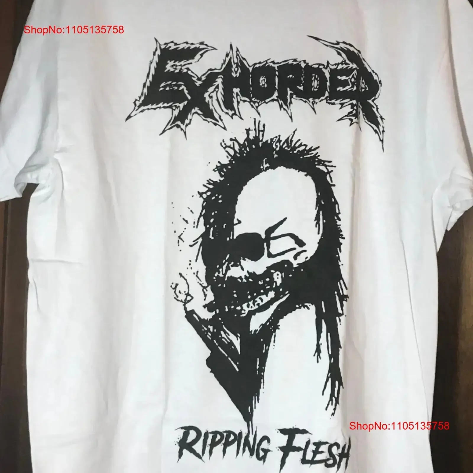 

Vtg Exhorder Band Ripping Flesh Cotton Белая футболка S 5XL SG334 винтажный стираный дышащий топ для повседневной носки, уличная одежда