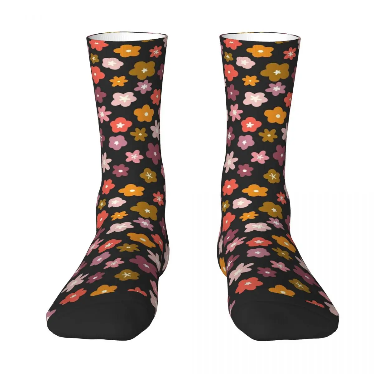 Ditsy Floral Socks Autumn Colorful Flowers Stockings Funny Female Quality Socks Custom Running Sports Anti Sweat Socks