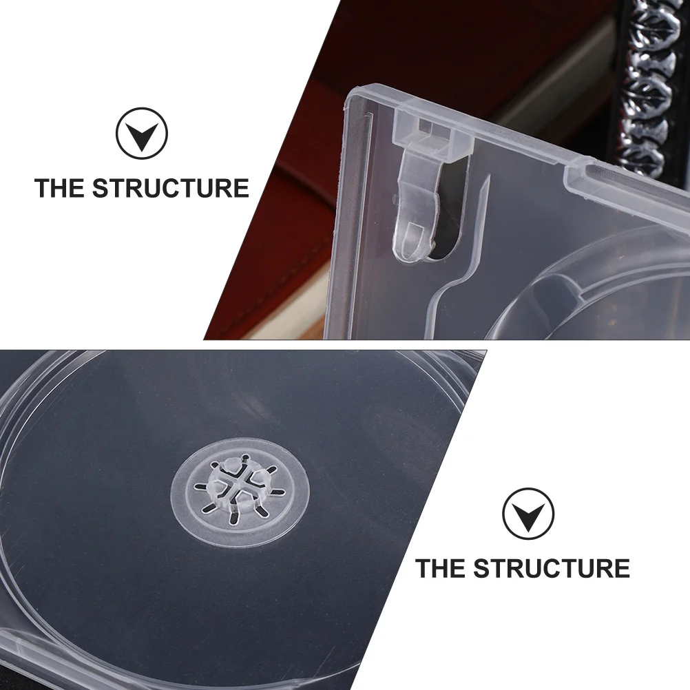 12 pçs cd dvd caso caixa de armazenamento fino transparente organizador protetor à prova de riscos à prova de poeira armazenamento claro para filme jogo música