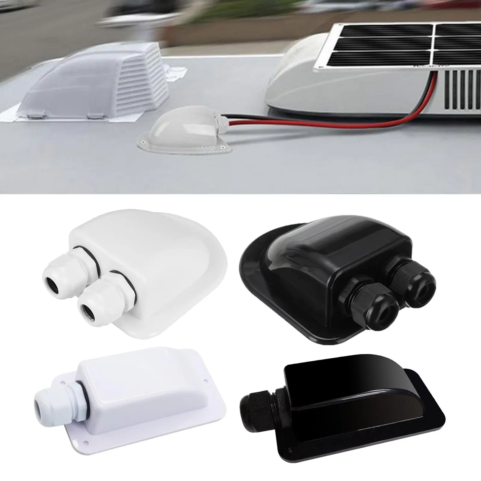 

Single/Double Wire Caravan Junction Box Solar Panel Roof Wire Entry Cable Connector Holder Entry Gland Box Yacht Car Accessories
