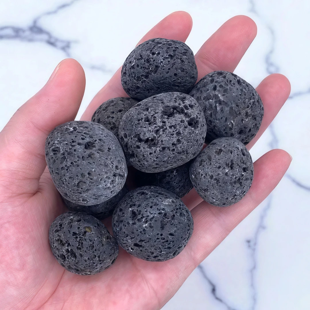 Piedras Volcánicas Pulimentadas, Cristales a Granel, Piedras Volcánicas Pulimentadas para Decoración de Jardín Exterior