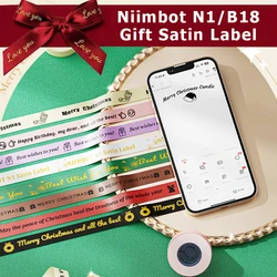 NIIMBOT N1/B18 Satin Ribbon Label/Special Carbon Ribbon for Birthday Gift Wedding Blessing Merry Christmas Party Flower decorate