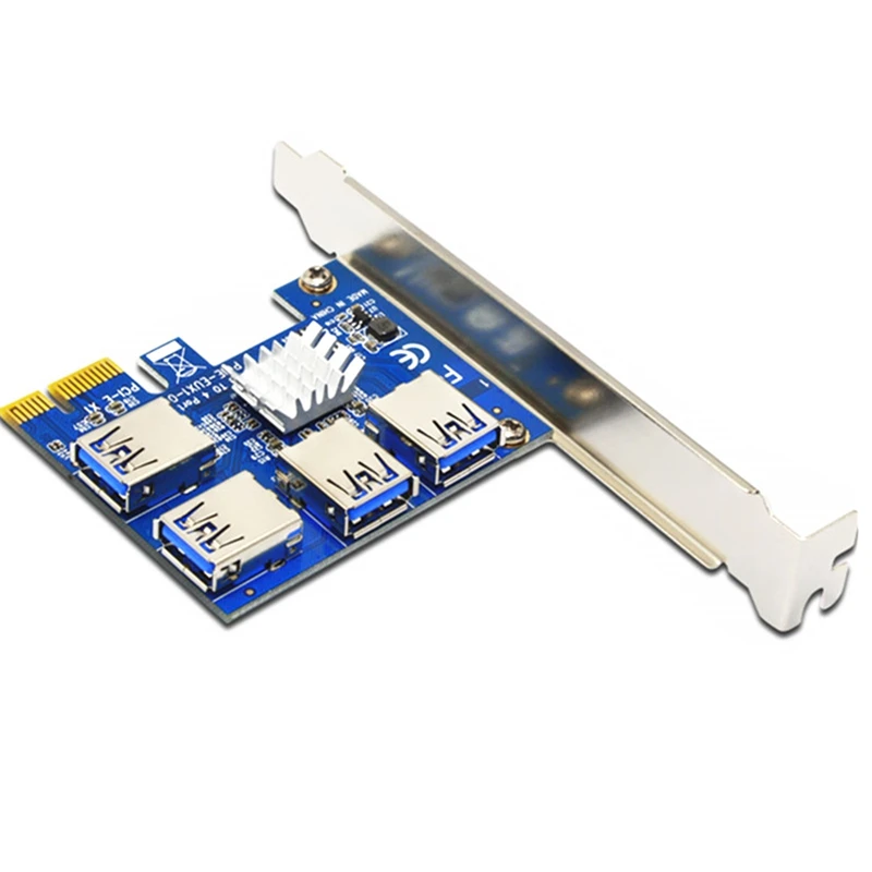 Переходная карта PCI-E к PCI-E от 1 до 4, 1X до 16X, слот USB 3.0, адаптер-концентратор для устройств Bitcoin Miner BTC