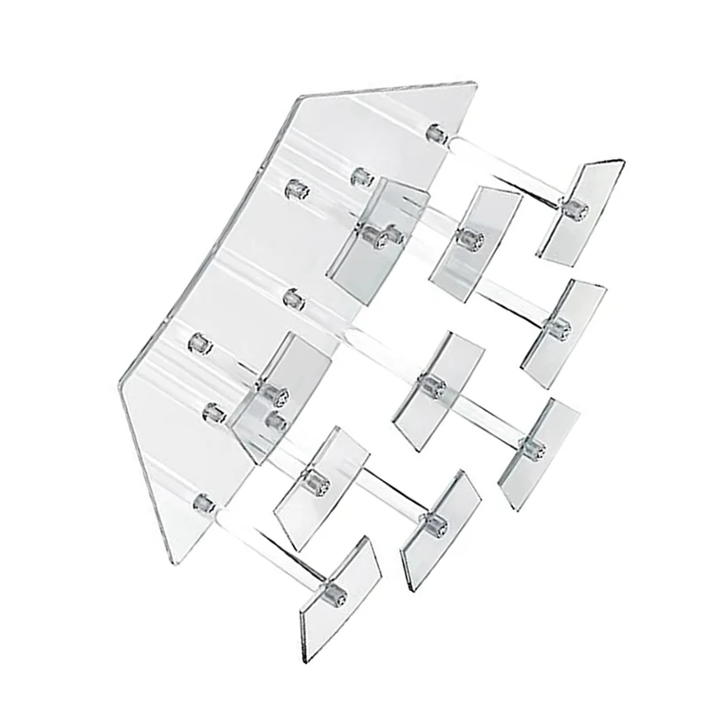 FULL-2X 10 Seats Transparent Acrylic Display Shelf Stands,Desktop Tiered Riser Display Stand For Dessert Stand