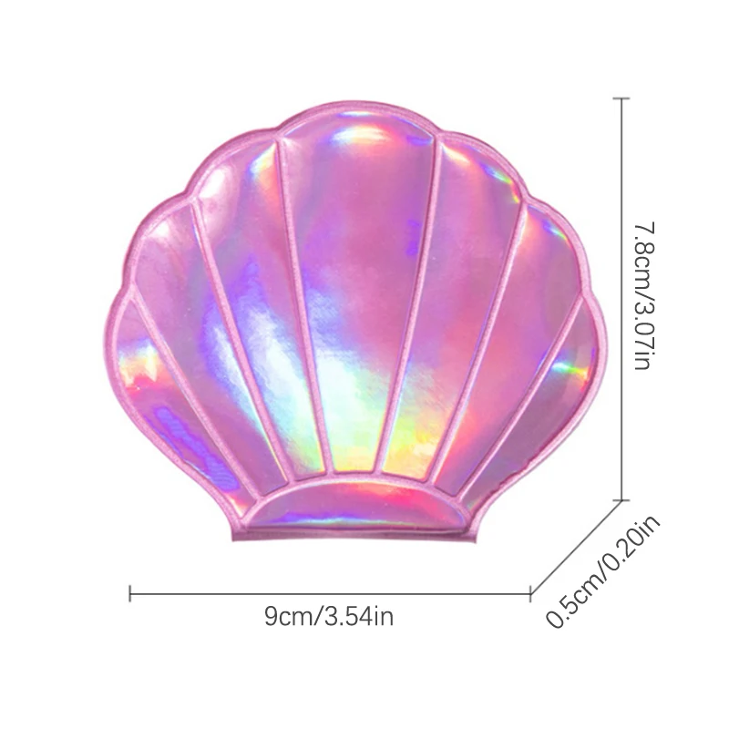 Laser Color Cute Makeup Mirror Cosmetic Compact Size Fashion Shell Mirror Double-sided Mirror Folding Portable