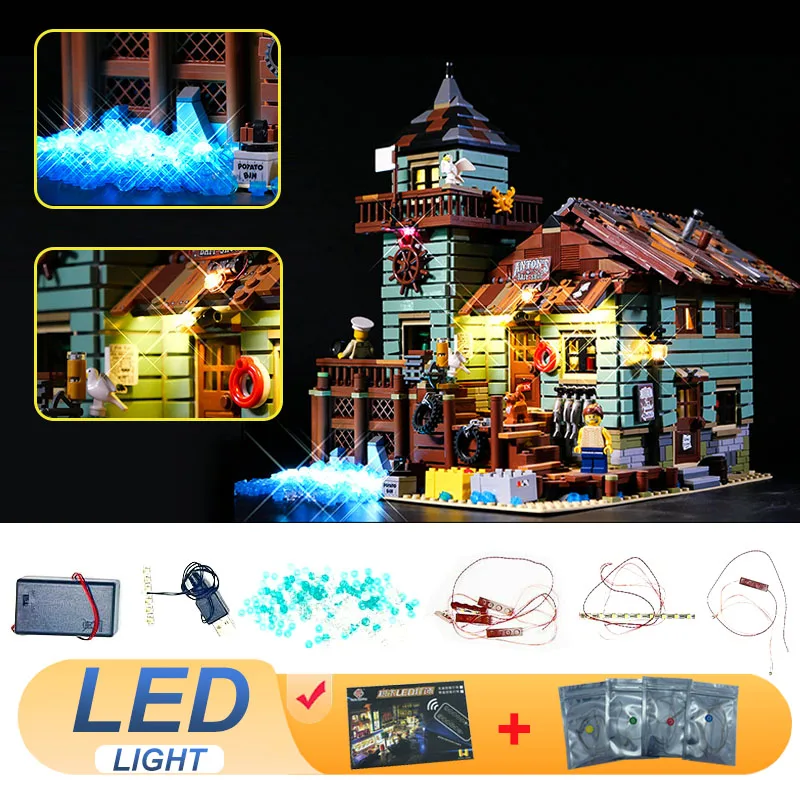 

Комплект светодиодных ламп для LEGO 21310, лампа для старинного рыболовного магазина, рождественский подарок своими руками (не включает строительные блоки, кирпичи, наборы, модели)