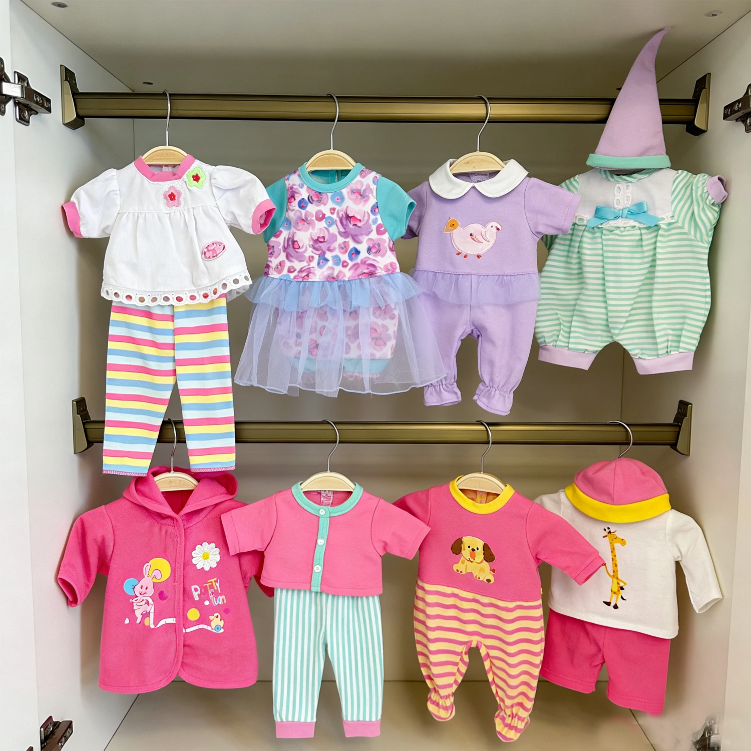12-inch Baby Girl Doll Clothes Cute Cartoon Car Bird Rabbit Jumpsuit Dress Clothing Outfit For 30cm Newborn Cotton Girl Doll Toy