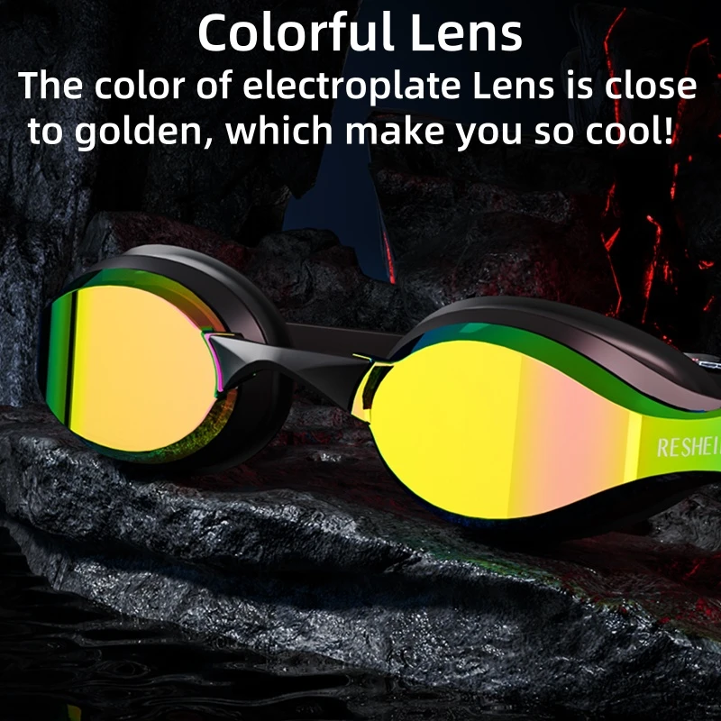

Unisex Adult Swimming Goggles – Anti-Fog Swim Glasses for Men & Women – Adjustable Silicone Waterproof Professional Swim Eyewear