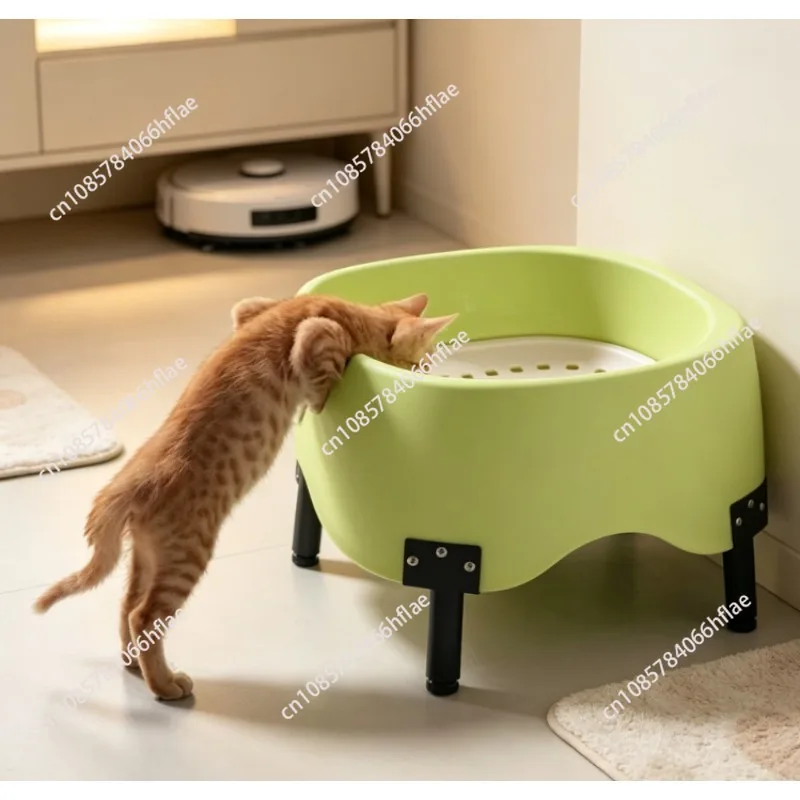 Smart Induction Automatic Flushing Open Pet Litter Box, Indoor Cat & Dog Toilet for Daily Use