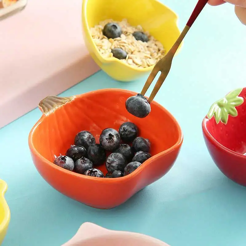 Cartoon Ceramic Small Dipping Seasoning Plate Household Cute Snack Dish Vinegar Soy Sauce Dishes Fruit Cold Vegetable Bowl