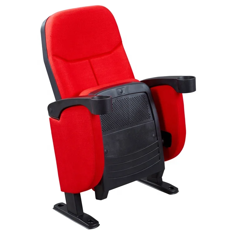 Cheap Wholesale Price Fabric Cover Durable Movie Seat Theater Hall Cinema Chair With Cup Holder