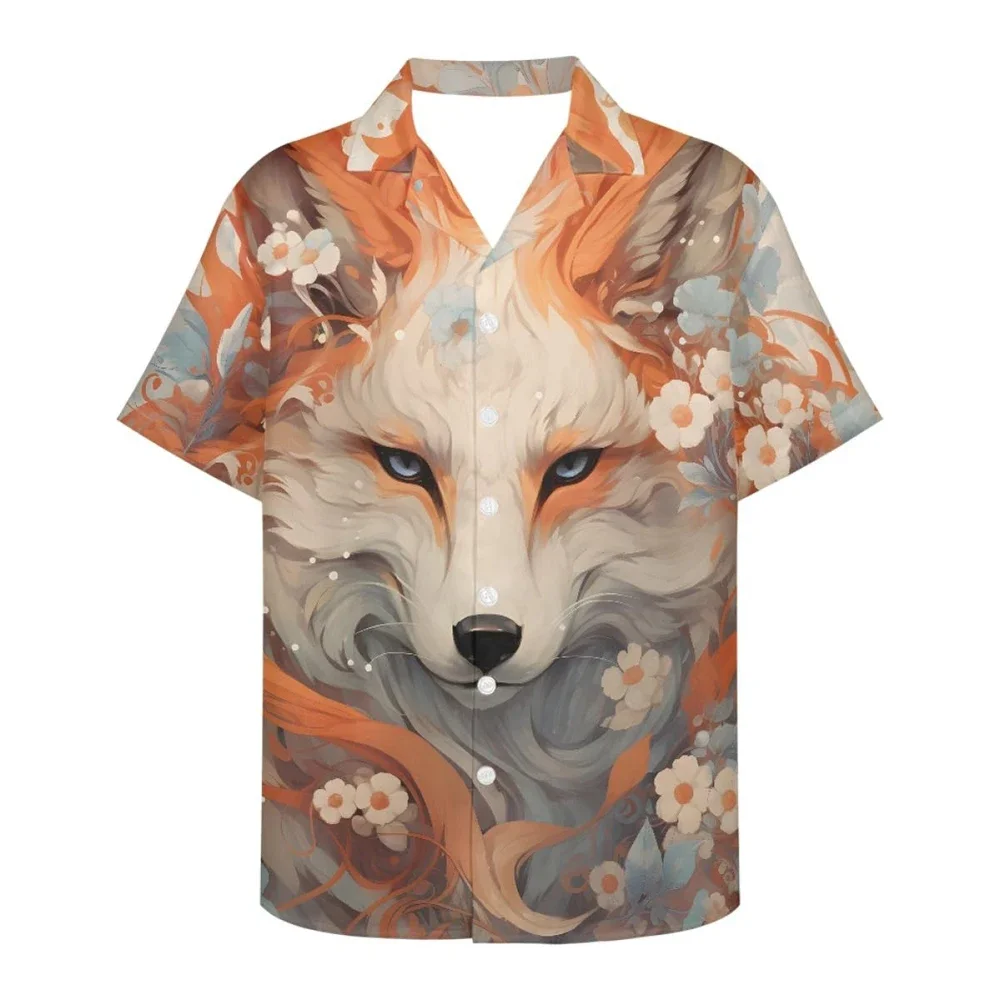 Men's Fun Cat Print Shirt Men's Breathable and Sweat-Absorbing Cardigan Men's Summer Casual Wear Men's Comfortable Stylish Top