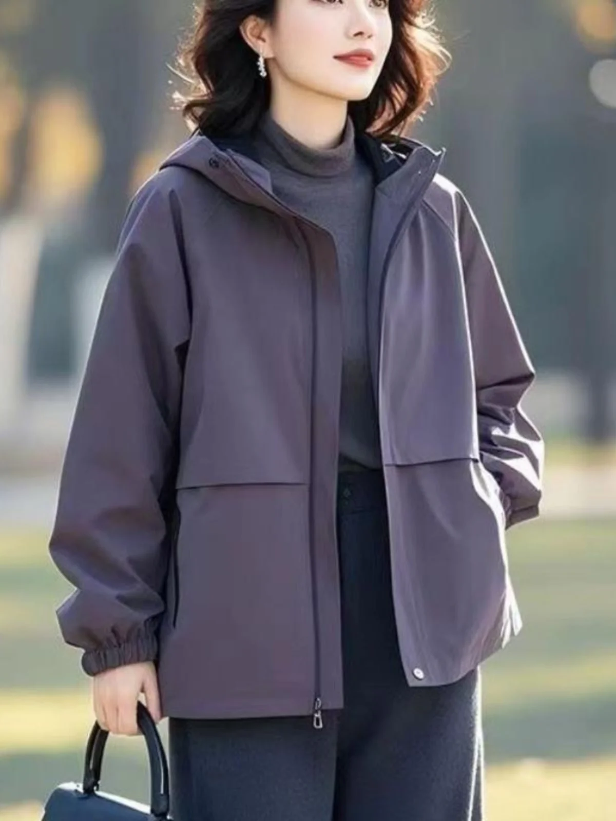 

Повседневная модная женская весенне-осенняя новая свободная куртка с капюшоном, ветрозащитная, многофункциональная верхняя одежда