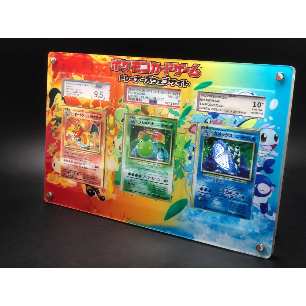 Pokemon PTCG Generation 1 Gosanke Rating Card Brick Card Display Stand Showing Stand Set Card Not Included