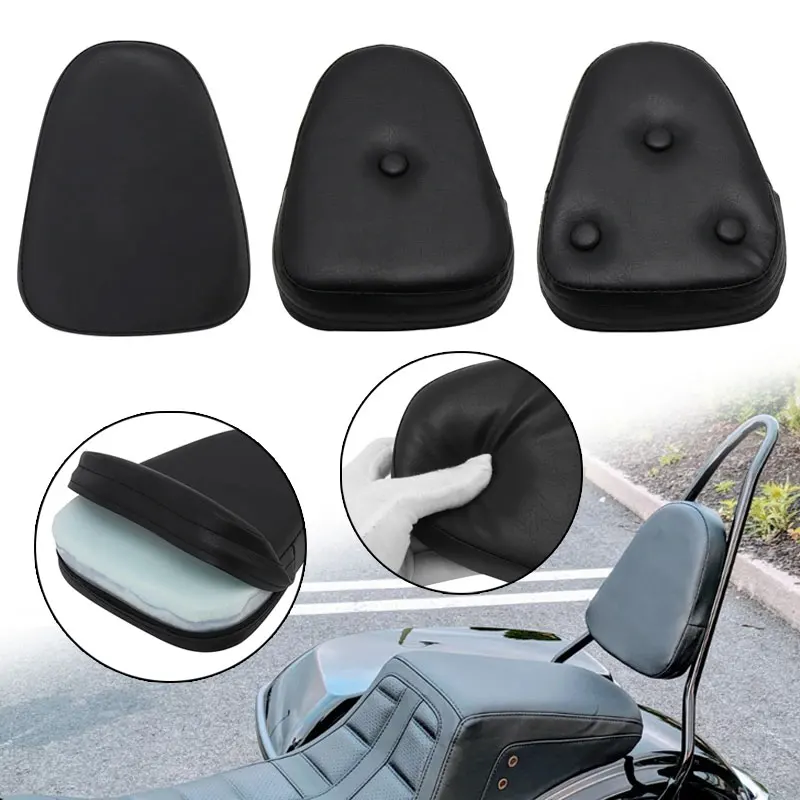 1pcs Motorcycle Universal Black Synthetic Leather Sissy Bar Backrest Cushion Pad For Honda For Yamaha For Suzuki