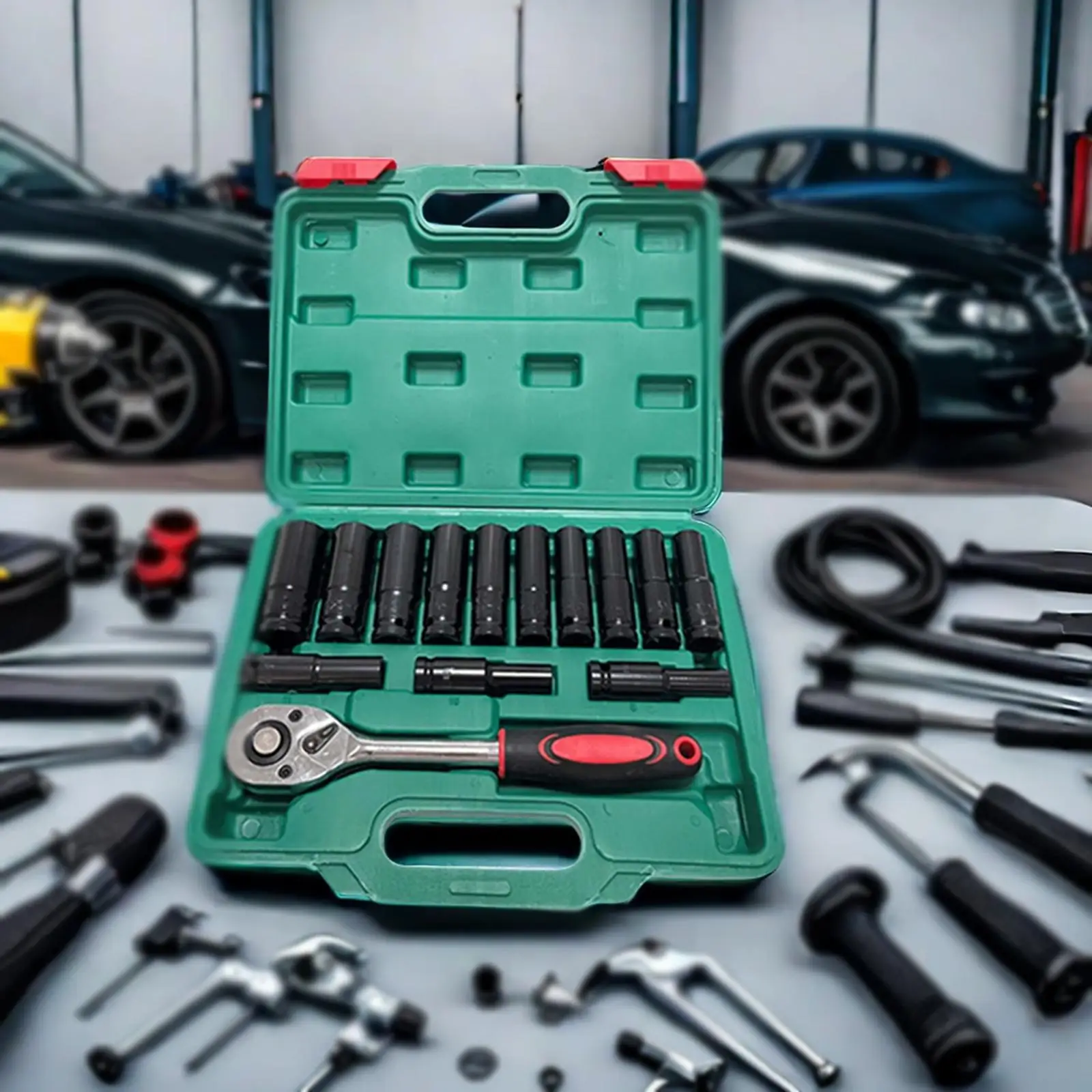 

14Pcs Ratchet Wrench Socket Set 8mm-24mm Heavy Duty Car Maintenance Tool
