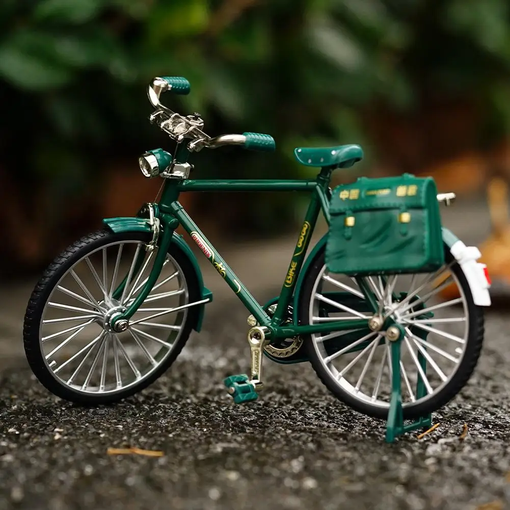 DIY Retro Bicycle Model Mini Bike Bicycle Miniature Simulation Finger Mountain Bike Children Miniature Bicycle Collection Gifts