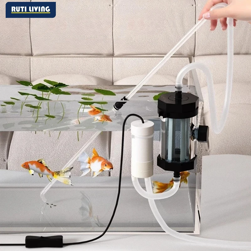 3/4/5/6W Wall Mounted Aquarium Filter Waterfall Filter for Small Fish Tank Filtering Equipment with Filter Media and Circulating