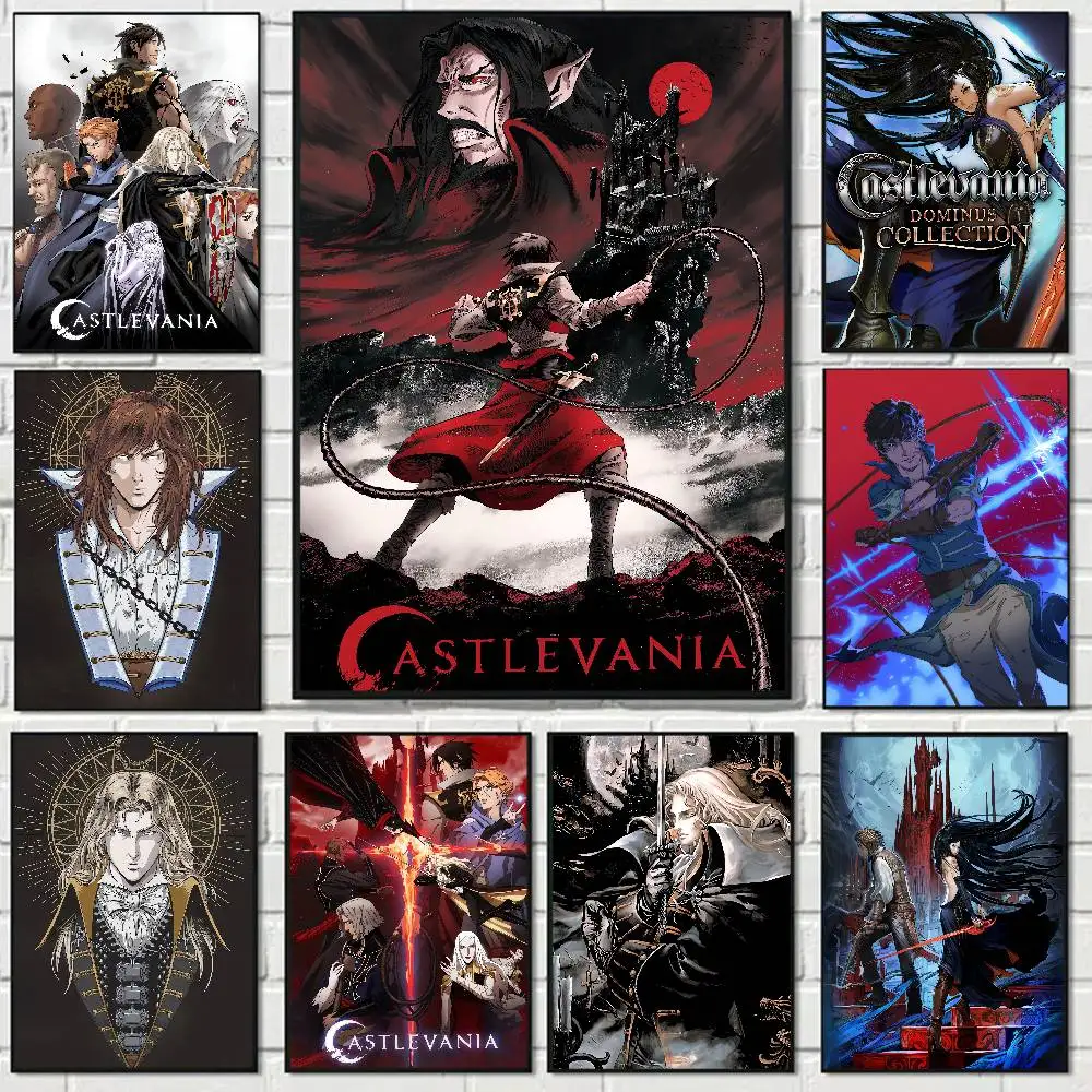 GAME Castlevania Vintage Anime Poster Wandkunst für Arbeitszimmer, Wohnzimmer, Dekoration, einzigartiges Heimdekorationsbild