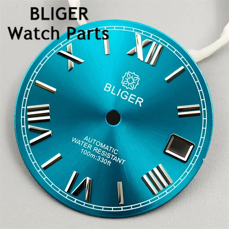 BLIGER-esfera de reloj azul de 29mm, Dial romano, reemplazo de movimiento NH35, piezas de accesorios de reloj