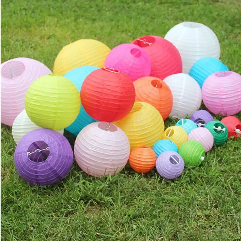 4-6-8-10-12-14-16 Inch Chinese Paper Lanterns Hanging Paper Ball Paper Lantern for Christmas Wedding Home Party Decorations