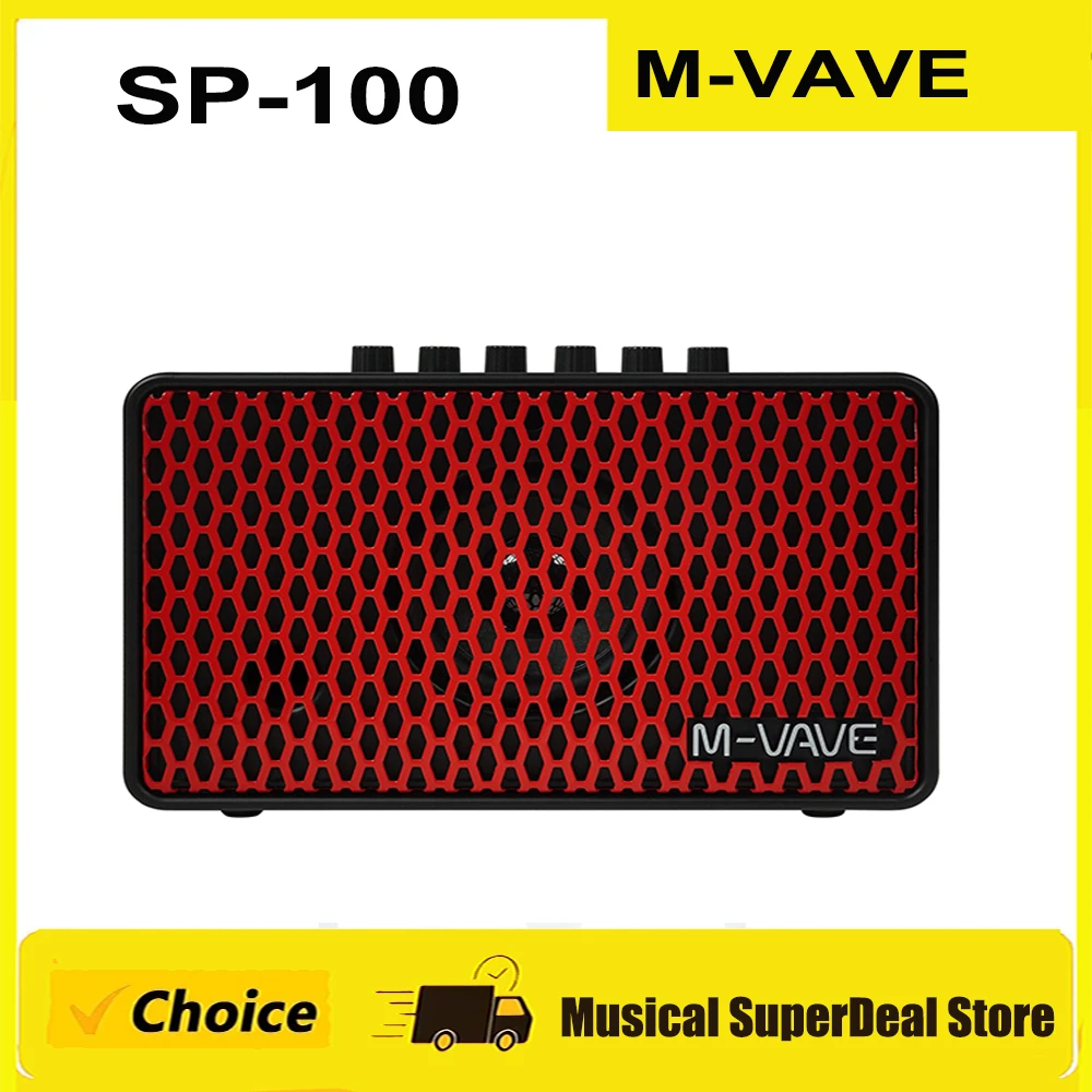 

M-VAVE SP100 Speaker 10W Electric Guitar Speaker Built-in Box Head Box Simulates Outdoor Performance Portable Mini Speaker Gifts