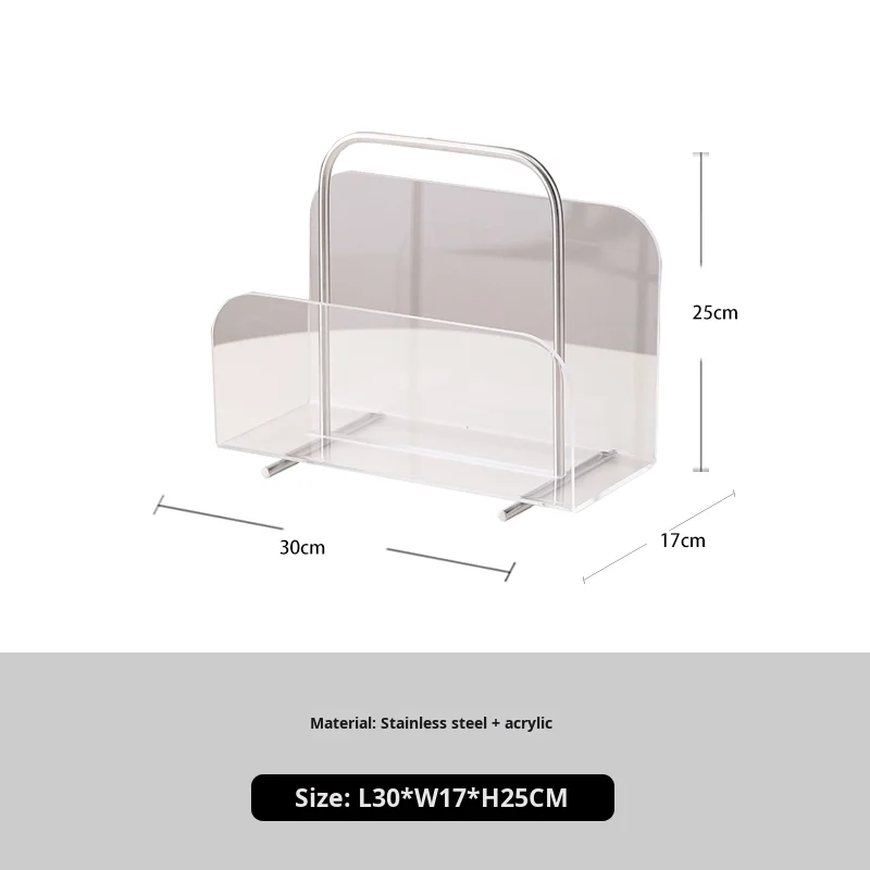 رف مجلة محمول من الأكريليك بطبقة واحدة، رف تخزين الكتب البلاستيكية لغرفة المعيشة، منظم أدراج سطح المكتب #6