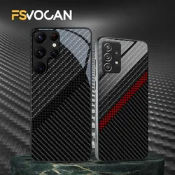 Glossy Carbon Fiber Pattern Slim Case For Samsung Galaxy S26vS25 S24 S23 S22 S21 S20 Plus Ultra A53 A52 A54 A33 A34 A35 A55