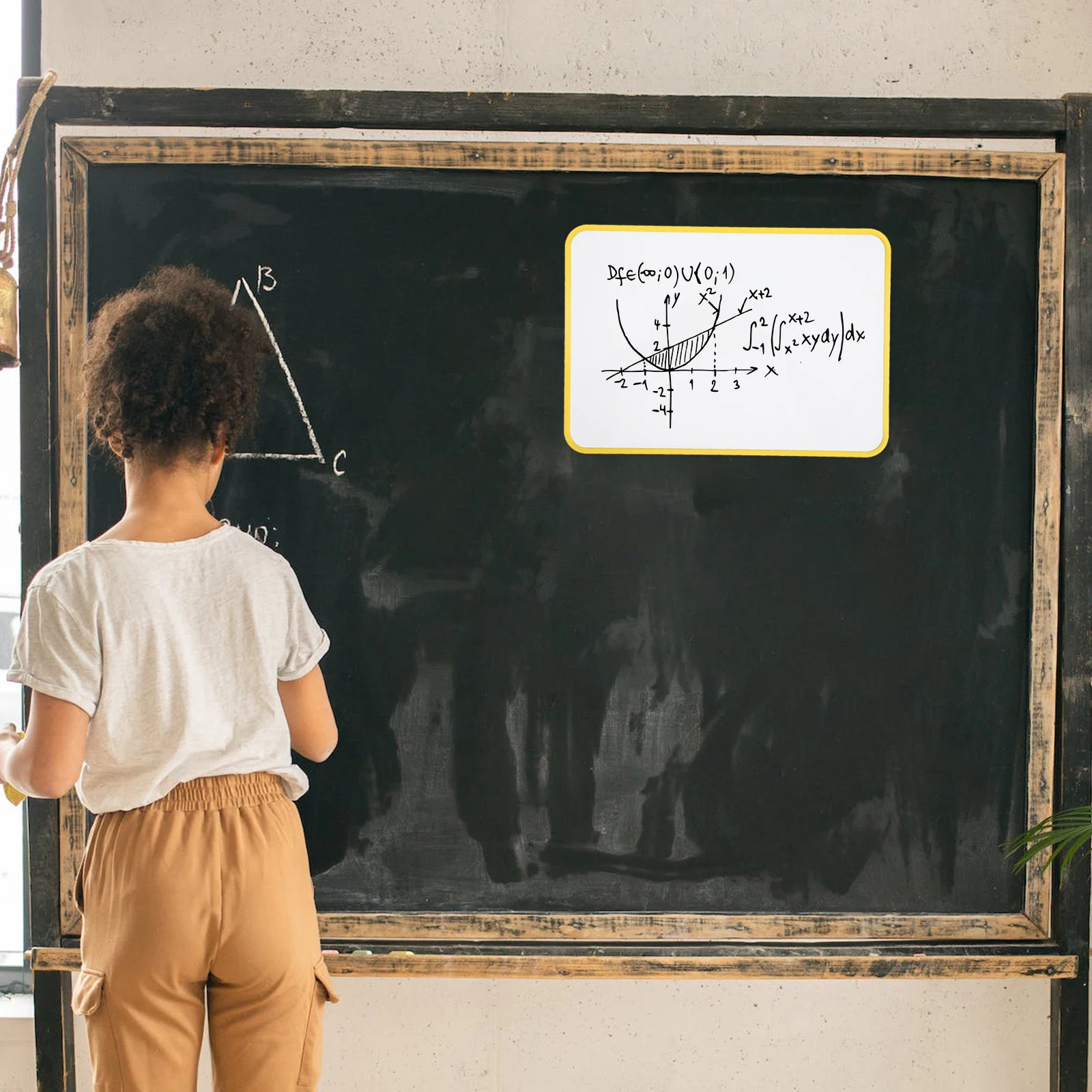 

Magnetic Whiteboard Dry Erase Board Double Sided Black Small Desktop Kids Writing Teaching Office Home Classroom Student