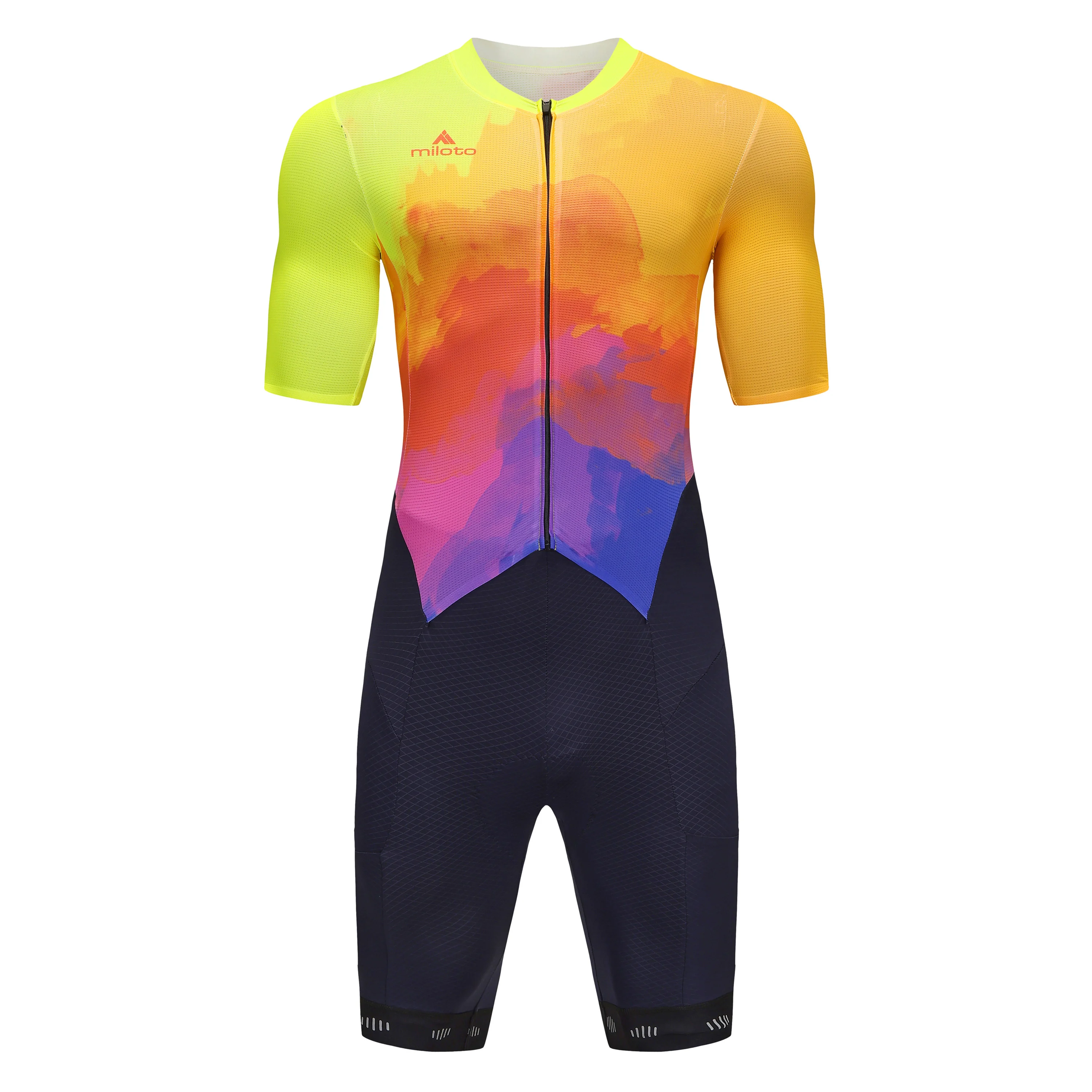 

MILOTO 2025 Man Triathlon Skinsuit Cycling Short Sleeve Swimwear Custom Bike Jersey Clothes Jumpsuit Ropa Ciclismo Suit