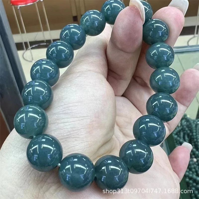 Factory Natural Dangerous Material A- Level Jade Large Bracelet Lake Blue