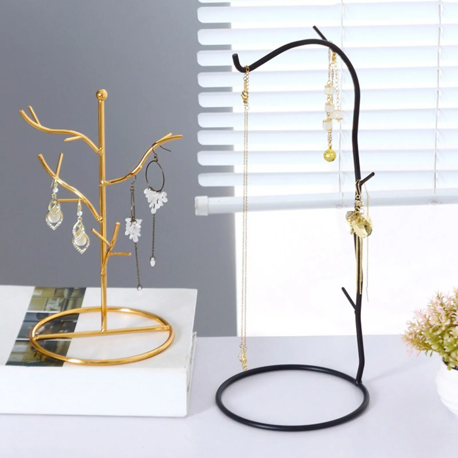 

Jewelry Stand Rack Jewelry Holder Stores Display Earring Necklace Holder Jewelry Shelf Tabletop Jewelry Organizer for Dresser