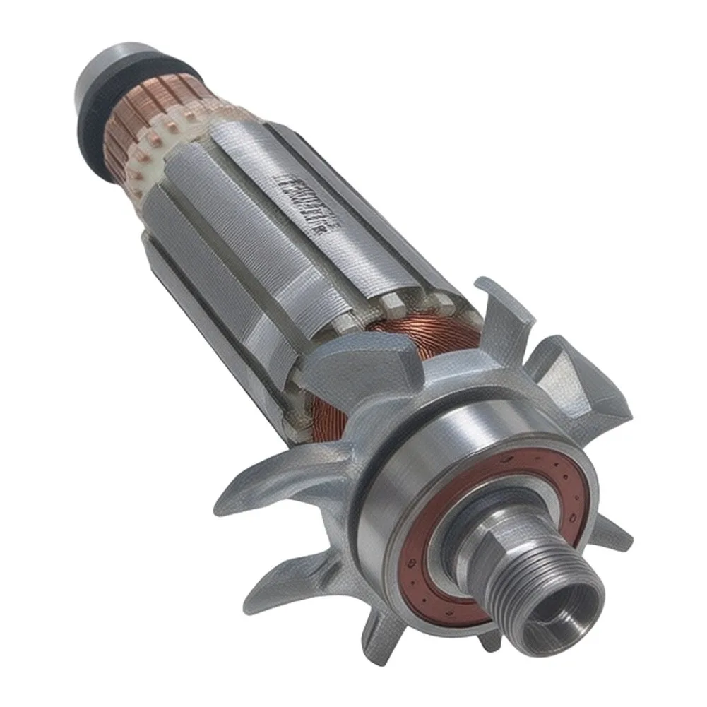Trimmer Rotor Assembly Compatible with 3709 Edging Machine 518877-4 Featuring Copper Commutator and Carbon Brushes