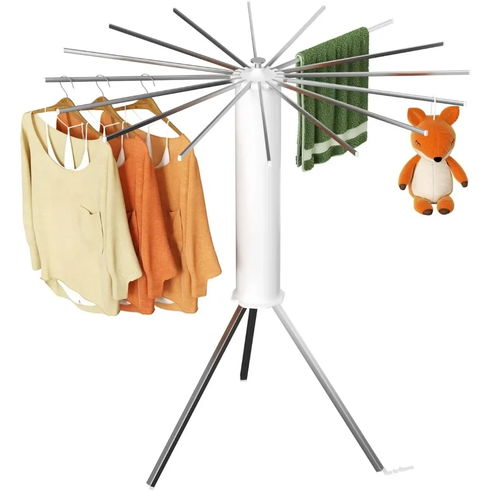 

Clothes Drying Rack Foldable,Space Saving Tripod Laundry Drying Rack Clothing with 16 Poles, Perfect for Indoor,Outdoor