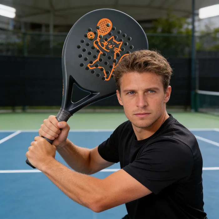

Carbon fiber material 3K padel racket for club training group practice, reinforced durable frame balanced hitting performance bu