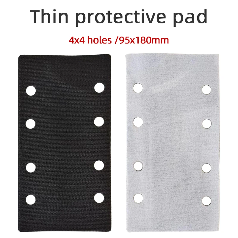 

ATPRO Thin 4+4 Hole Dry Sandpaper Machine Sponge Protection Pad Buffer Flocking Tray Rectangular 95*180mm
