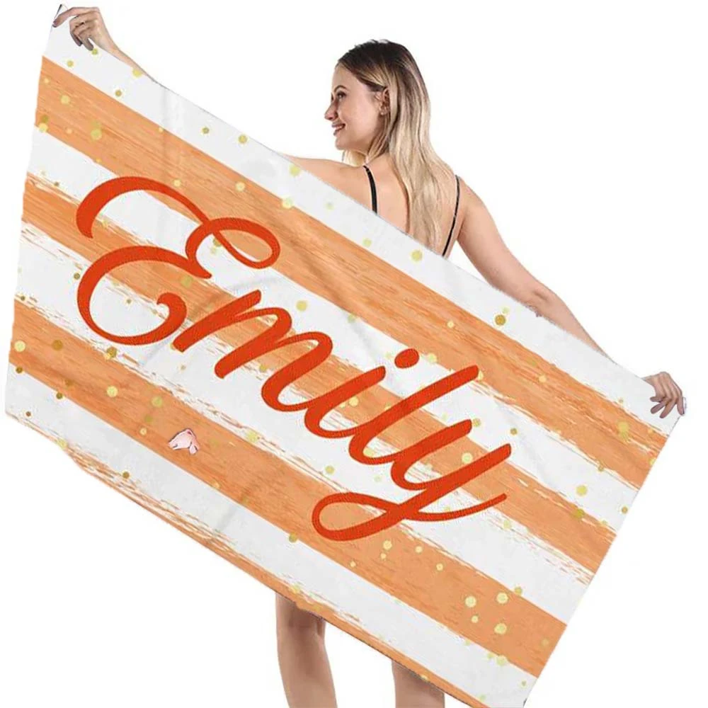 1pc Custom Name Beach Towel Personalized Microfiber Towel for Wedding Party Souvenir for Beach Swimming Bath Yoga Seaside