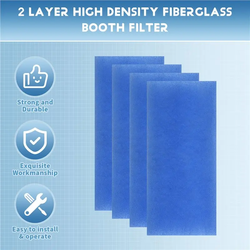 ABKW-4Pcs Airbrush Hobby Airbrush Spray Booth Filter Polyester Booth Replace Filter Fit For Master