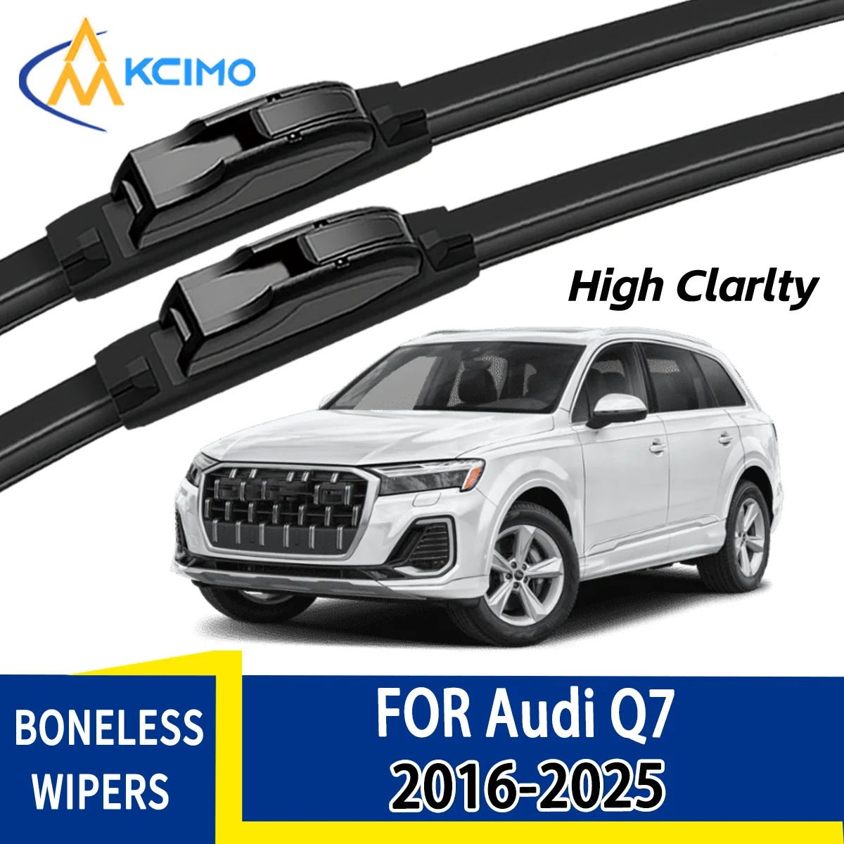 

For Audi Q7 4M 2016-2025 2017 2018 Automobiles Durable Quiet Front Windscreen Wiper Blades Auto Window Replacement Accessories