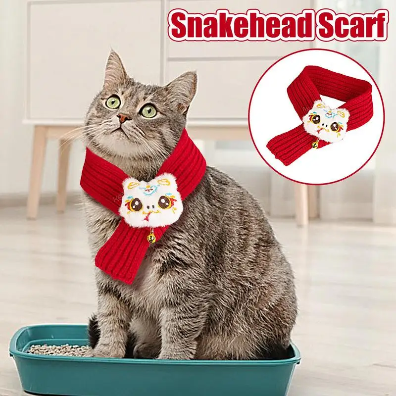 Sciarpa per cani in maglia rossa Bandana per gatti rossi Sciarpa per cani calda Bandane per animali domestici Autunno Inverno Vestito festivo Accessori per animali domestici per piccoli, medi e grandi