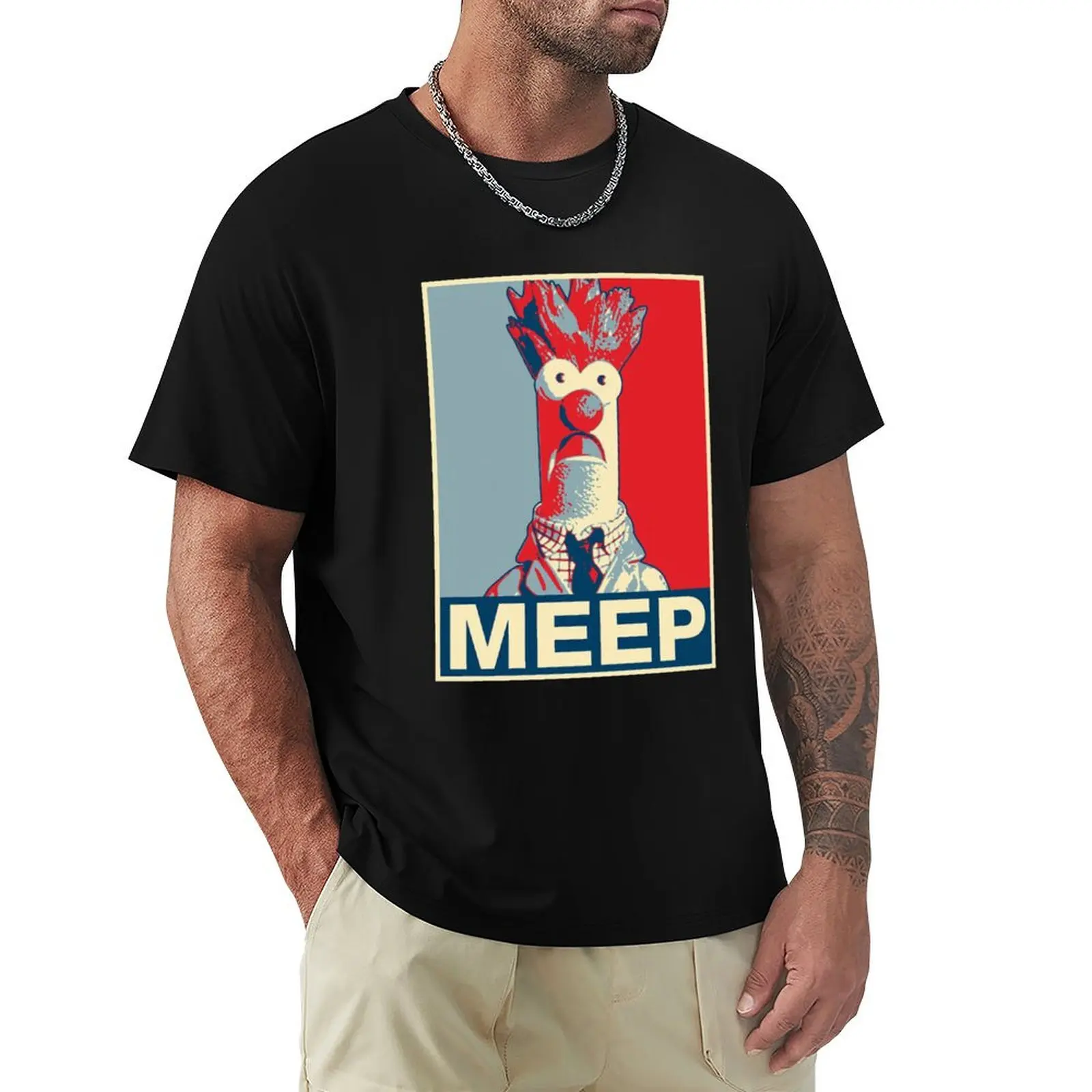 Beaker Meep Pop Art T-Shirt Sports Casual Short Sleeve Cotton Tee