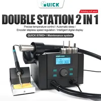 QUICK 8786D+  Hot Air Gun Lead-Free Heating Soldering Station Rework Station+Nozzle For CPU Motherboard Mobile Phone Repair Tool