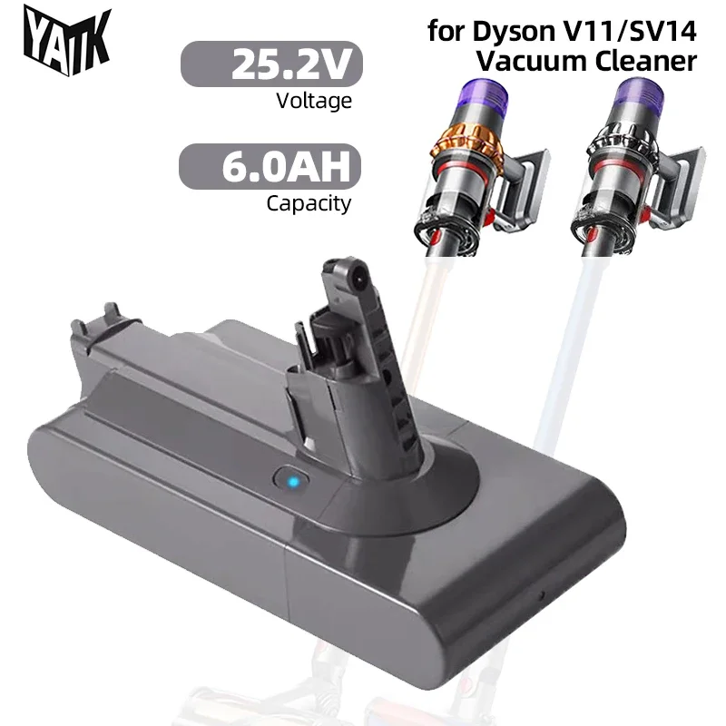 

25.2V 6000mAh Li-Ion Battery for Dyson V11 SV14 SV15 Handheld Vacuum Cleaner for V11 Absolute Extra Pro Fluffy Animal Torque