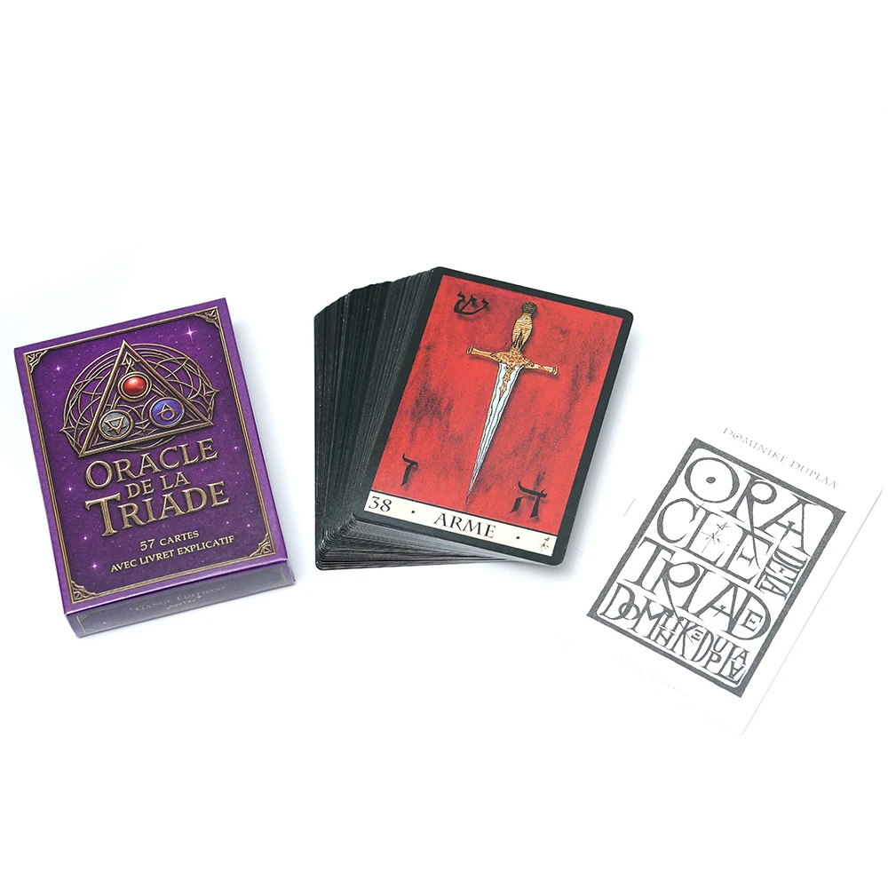 Triad Oracle Deck Mystische Wahrsagekarten mit Reiseführer Antikes Augensymbol Tarot-Stil Spirituelles Lesen Wahrsagerei Medi