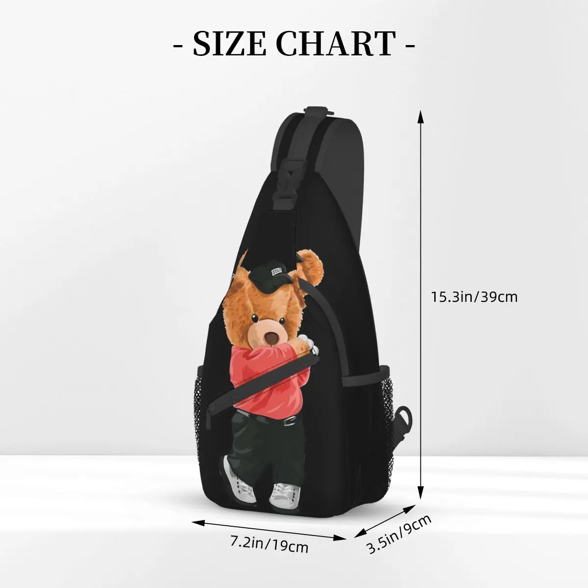 Golf Polo Crossbody Chest Bags Teddy Bear Pockets Travel Pack Messenger Sports Teens Shoulder Bag Unisex