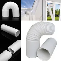 13/15cm Exhaust Pipe Air Conditioner Pipe Pipe Duct Extension Portable White Extra Long Home Improvement PVC+steel Wire In Stock
